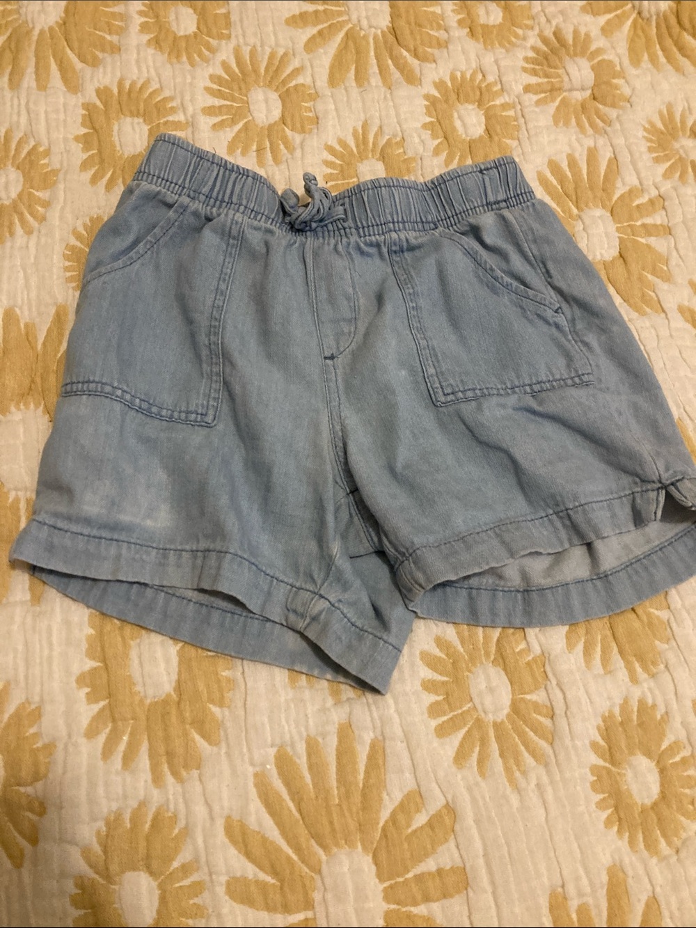 Light Blue Elastic-Waist Women’s Shorts